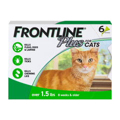FRONTLINE Plus Flea and Tick Treatment for Cats Over 1.5 lbs. 6 Treatments