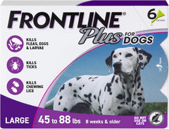 Flea and Tick Treatment For Large Dog (45 to 88 pounds) , 6 Doses